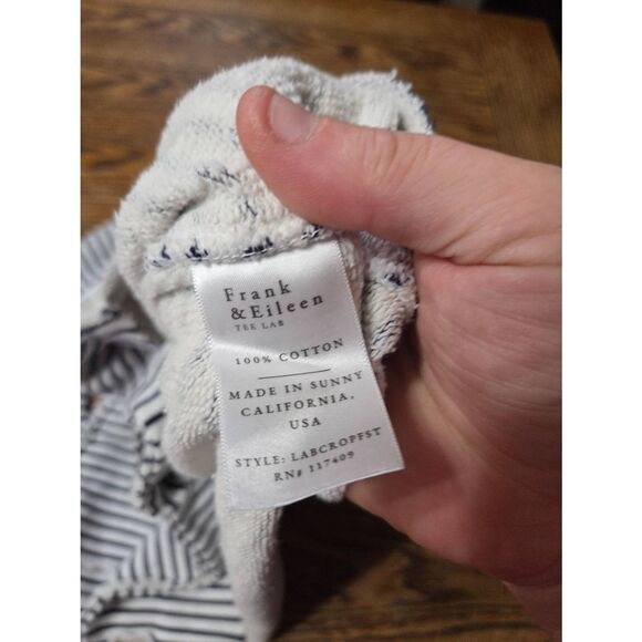 FRANK & EILEEN Mini Belfast Crop Peacoat Navy French Stripe sz Small - Picture 5 of 6